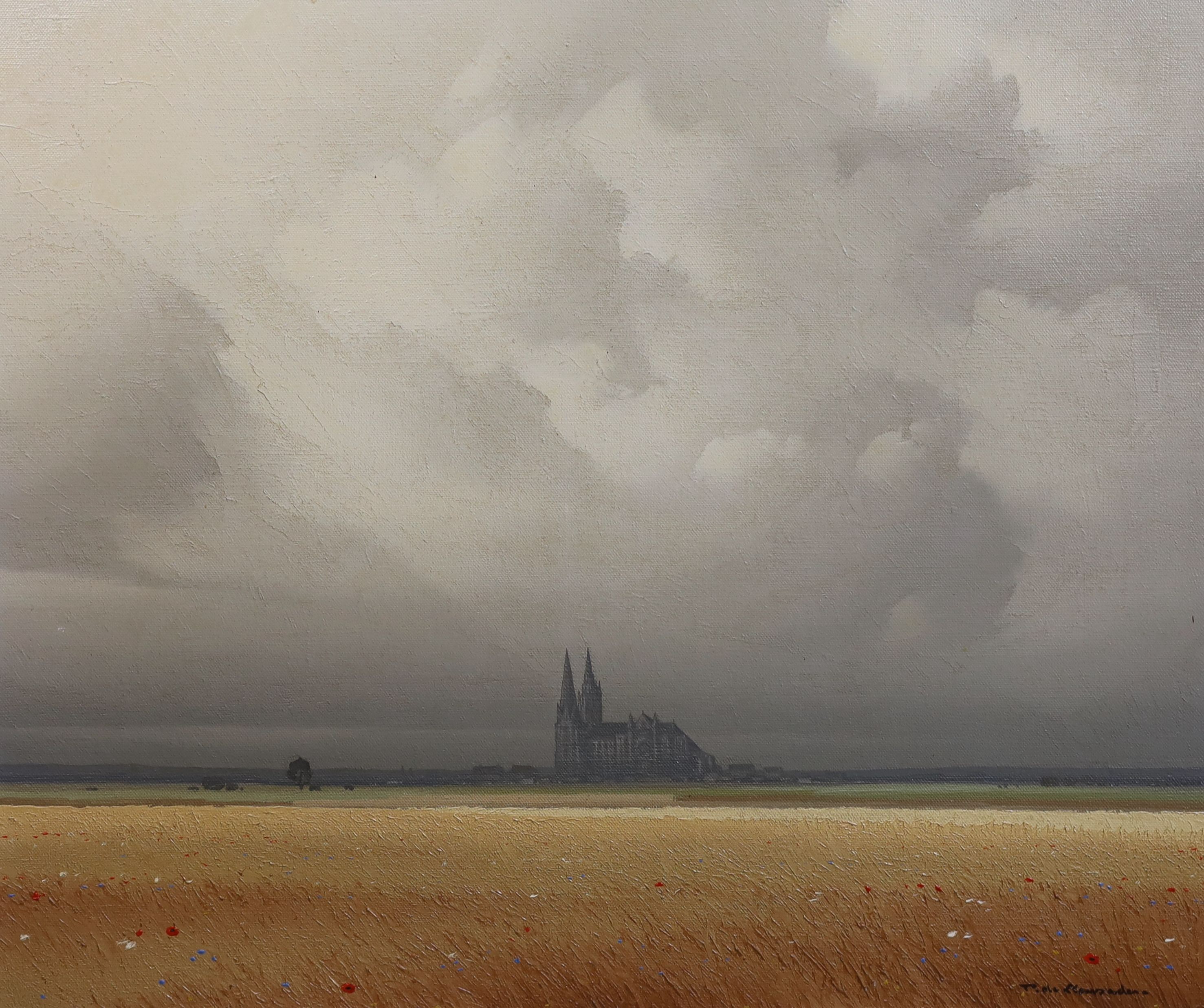Pierre de Clausades (French, 1910-1978), 'Ciels, Champ de Blé', oil on canvas, 45 x 54cm